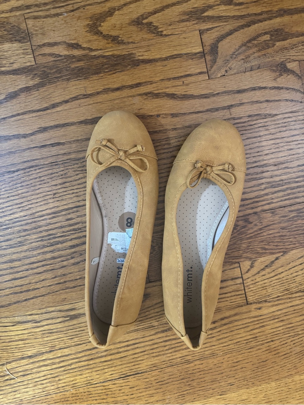 White Mountain Women’s Mustard/mustard yellow Ballet Flats with Bow
